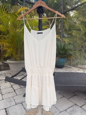 REVOLVE Ivory Tiered Smocked Mini Dress